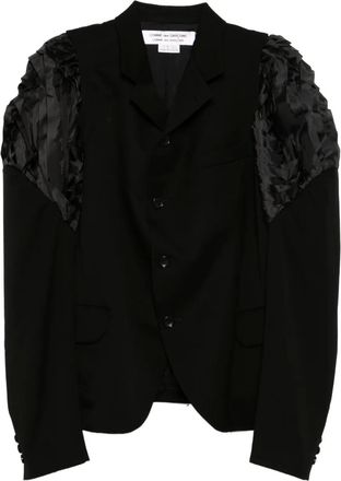 Comme Des Garçons ruffled-sleeve blazer - Black