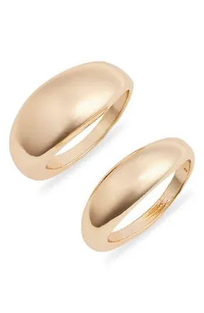 Open Edit Set of Two Domed Rings in Gold at Nordstrom Rack, Size 7