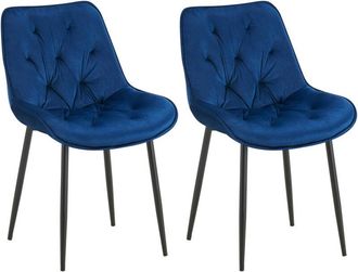 Clp Lote De 2 Sillas De Comedor Terciopelo Wallace Azul
