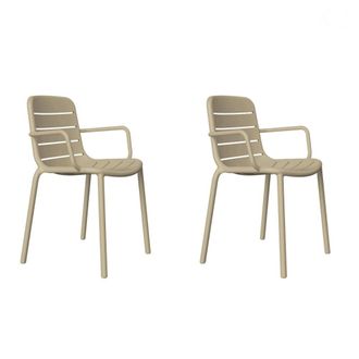 Resol Sillas con brazos gina pl&aacute;stico beige (pack de 2)
