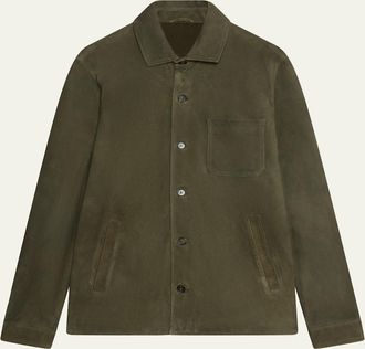 Maurizio Baldassari Mens Lined Leather Overshirt