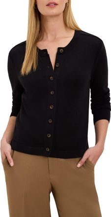 Nic+Zoe Cotton Buttoned Up Cardigan in Black Onyx at Nordstrom, Size Xx-Large