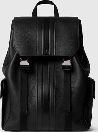 Gucci Web Trademark Medium Backpack, Black, Leather