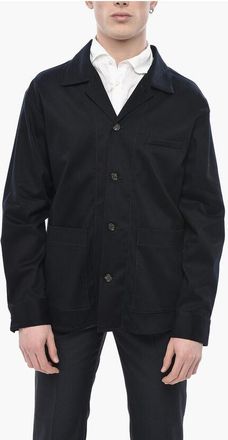 Paolo Pecora Viscose-Blend Overshirt With Patch Pockets size 50