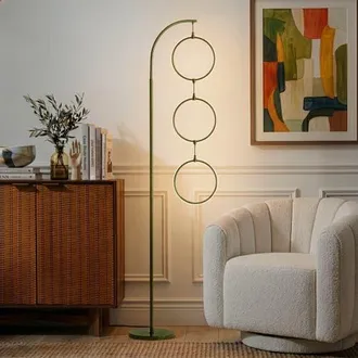 Brightech 3 Ring Lamp 74 Novelty Halo Integrated LED Floor Lamp with 3-Way Dimming in Green at Nordstrom