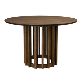 Dutchbone Mesa de comedor redonda de madera de nogal D 120