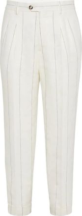 Brunello Cucinelli Pantaloni a righe - Bianco