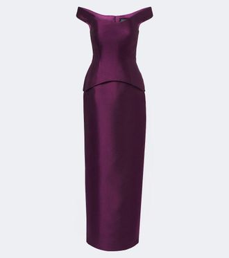 Solace London Vestido de fiesta Pieta de sat&eacute;n con peplum