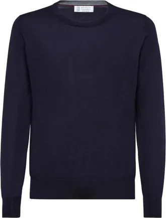 Brunello Cucinelli Uomo, Maglie, Blu, L, new