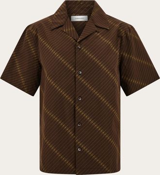 Ferragamo Uomo Camicia bowling a manica corta Marrone