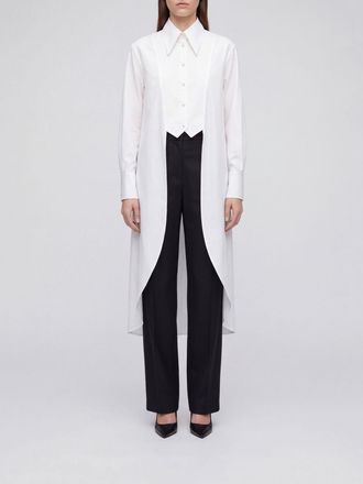 Karl Lagerfeld Camicia slim fit in cotone organico con orlo asimmetrico