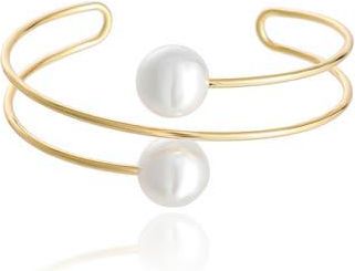 Ettika Pearl Wired Cuff Bracelet in Gold at Nordstrom Rack