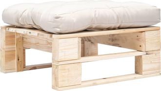 vidaXL Otomana De Palets De Jard&iacute;n Con Coj&iacute;n Arena Madera Natural Vidaxl