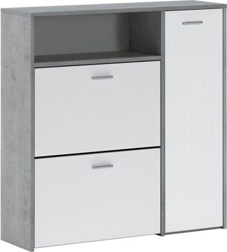 Dmora Mobile da Ingresso Dafenagya, 4/5 Paia, 3 Ripiani, 26.6x91.5x94h cm Grigio Cemento