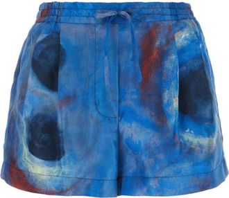 Marni Blue Printed Silk Shorts