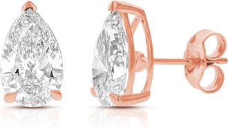 Vir Jewels 3 cttw Pear Lab Grown Diamond Stud Earrings in 14K Gold With Push Backs For Women