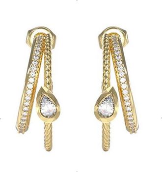 Guess Womens UBE05244YG Ladies 4G Light Earrings - Gold Stainless Steel - One Size