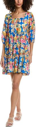 Johnny Was Tiered Silk-Blend Mini Dress