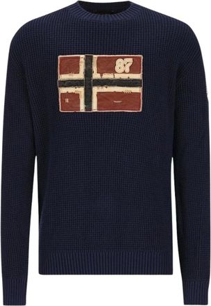 Napapijri Truien & Vesten, Heren, Blauw, XL, Katoen, Archive Knit