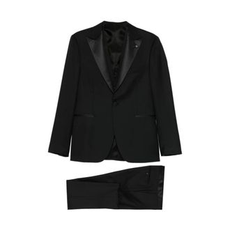 Tagliatore Single Breasted Suits, male, Black, Size: XL Tuxedo