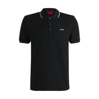 HUGO BOSS Mens Hugo Boss Dinoso222 Printed Logo Polo Shirt in Black