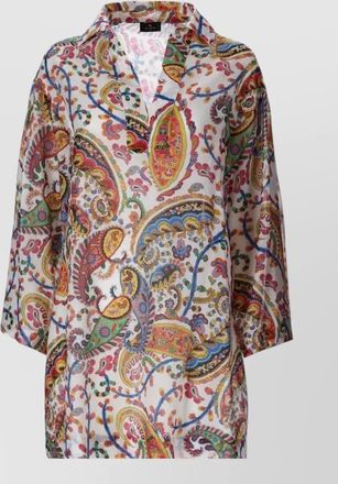 Etro silk paisley-print v-neck knee-length dress