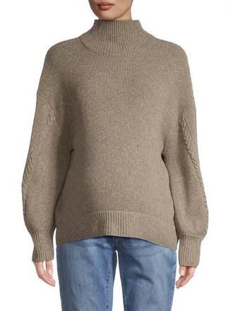 Emilia George Crystal Mock Neck Sweater in Camel at Nordstrom, Size X-Small