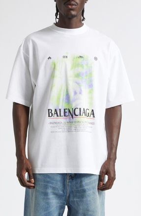 Balenciaga Medium Fit The Window Graphic T-Shirt in 9000 White at Nordstrom, Size Xx-Large