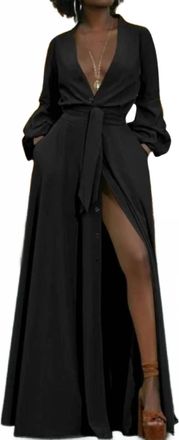 Lovely Makeup Its The Slit In My Dress - Curvy In Black