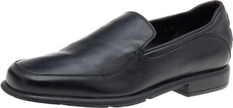 Ferragamo Black Leather Slip On Penny Loafers