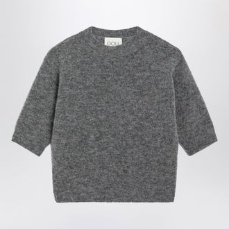 Douuod Maglione a maniche corte grigio in misto alpaca