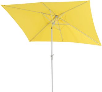 Hhg [nunca Usado] Parasol N23, Parasol De Jard&iacute;n, 2x3m Rectangular Inclinable, Poli&eacute;ster/aluminio 4,5kg Protecci&oacute;n Uv 50+, Amarillo