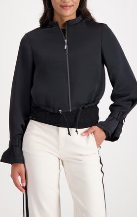 Monari Blouson MONARI Jacke Satinblouson, Damen, Gr. 36, schwarz, Web, Obermaterial: 100% Polyester. Futter: 100% Polyester, unifarben, regular fit taillenla