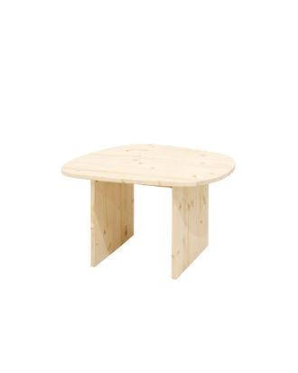 Deco Wood Mesa de centro de madera maciza en tono natural de 60x43,25cm