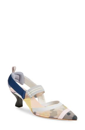 Fendi Colibri Floral Mesh Slingback Pump in Grey Multi at Nordstrom, Size 10.5Us