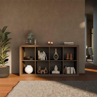 Sweeek 4-level Bookshelf With 8 Compartments in Walnut