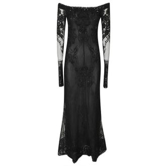 Blumarine Vestido largo de encaje floral bordado - Dresses - Mujer - Negro - S