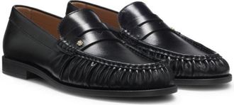 BOSS Leather moccasins with Double B monogram