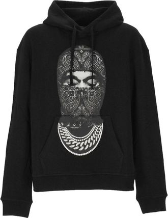 Ih Nom Uh Nit Black Balaclava Graphic Cotton Hoodie
