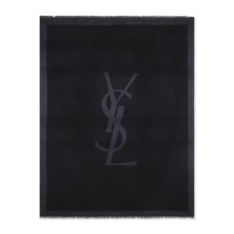 Saint Laurent Black Logo Scarf