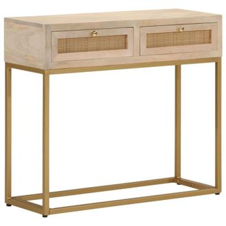 vidaXL Tavolo Consolle 90x30x76 cm in Legno Massello di Mango e Ferro vidaXL