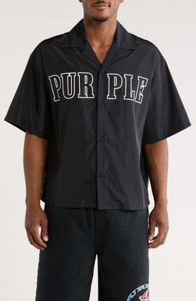Purple Everyday Camp Shirt in Black at Nordstrom, Size Xx-Large