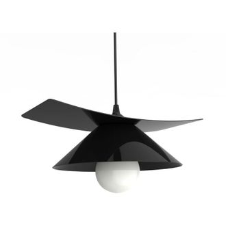 Lumicom Miller Sospensione, 1X E27, max 42W, metallo, nero lucido, D.25cm - Lumicom