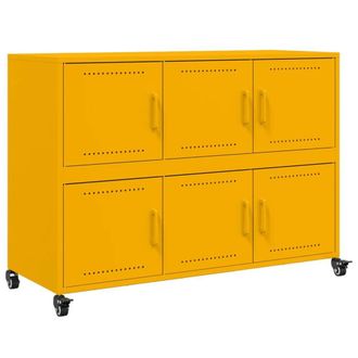 Berkfield Home Sideboard Mustard Yellow 100.5x39x72 cm Steel