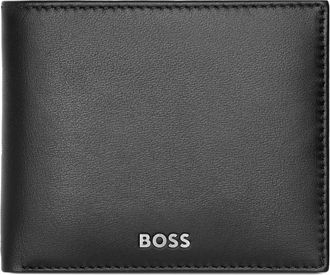 BOSS Portafoglio in pelle con logo - Nero
