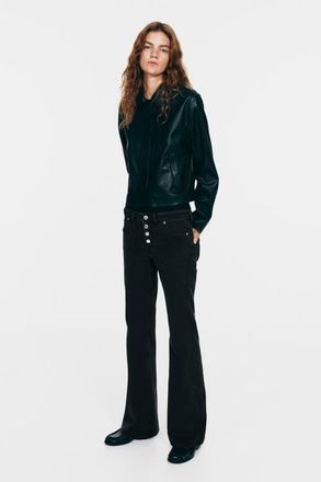 H&M Flared Regular Jeans in Washed Black at Nordstrom, Size 10