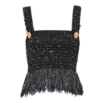 Balmain Mujer, Camisetas, Negro, Talla: L