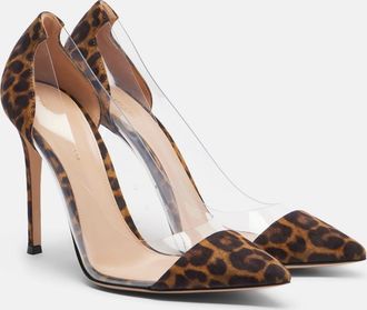 Gianvito Rossi Plexi leopard-print suede and TPU pumps