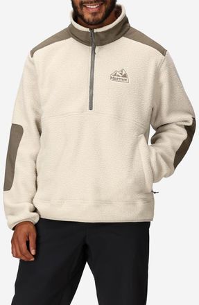 Marmot Wanderer High Pile Fleece Half Zip Pullover in Birch Bark at Nordstrom, Size Xx-Large