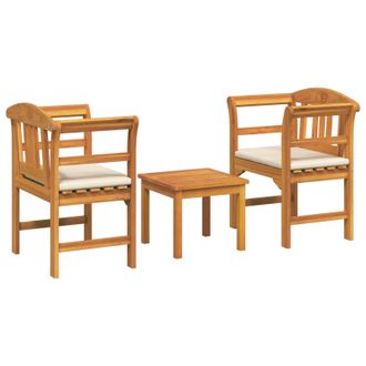 vidaXL Conjunto De Sal&oacute;n Rosa Del Jard&iacute;n 3 Pcs Madera De Acacia S&oacute;lida Vidaxl